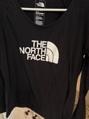 The North Face Black Long-Sleeve Tee with White Logo
